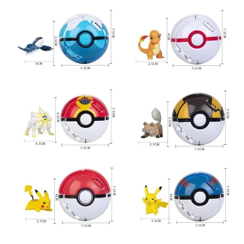 Figurine Pokeball Pokemon, boule elfe, dessin animé, Pikachu, Charizard, monstre de poche, animal de