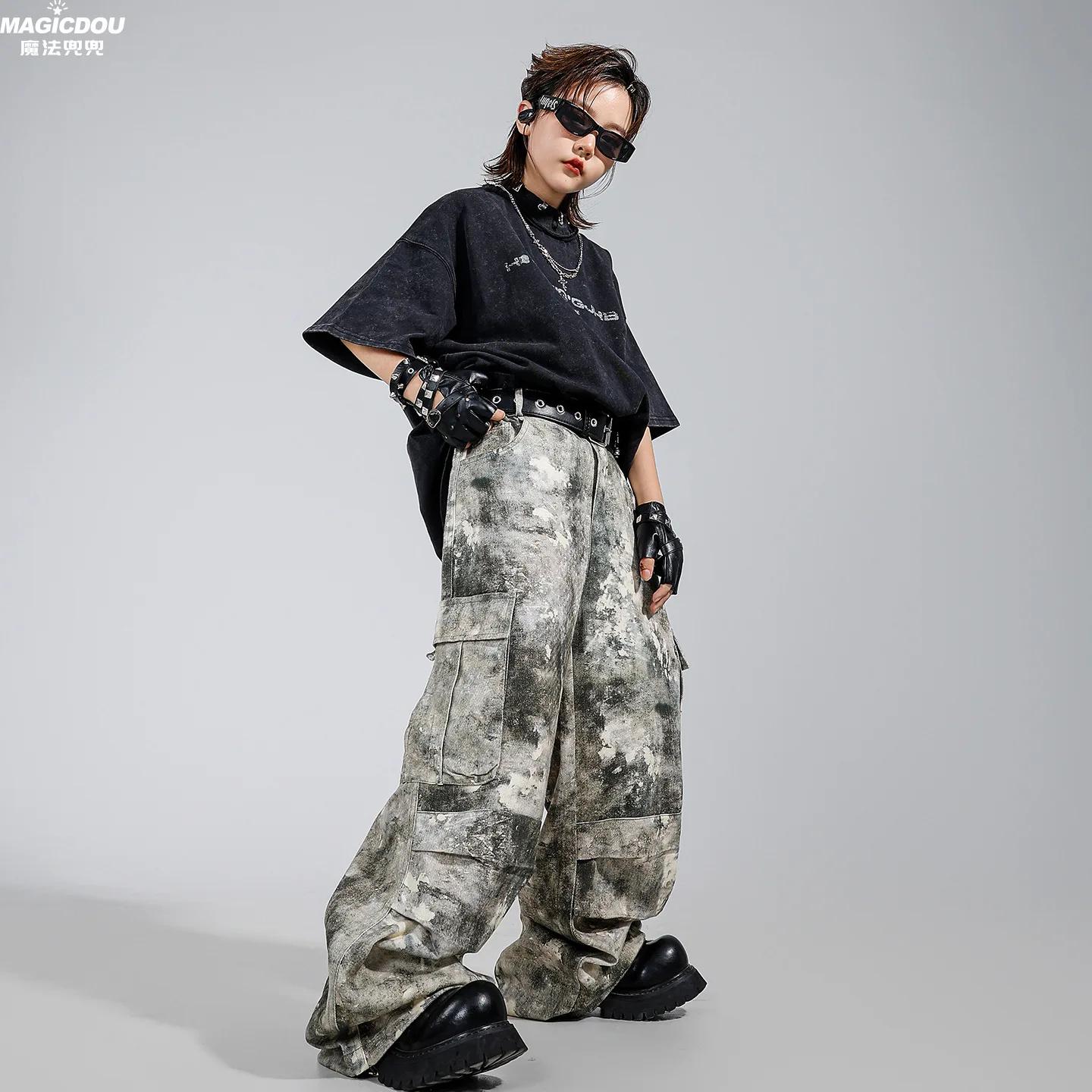 Ensemble de tenue de danse pour enfants, style hip-hop, streetwear, jazz, unisexe, pour spectacle, v