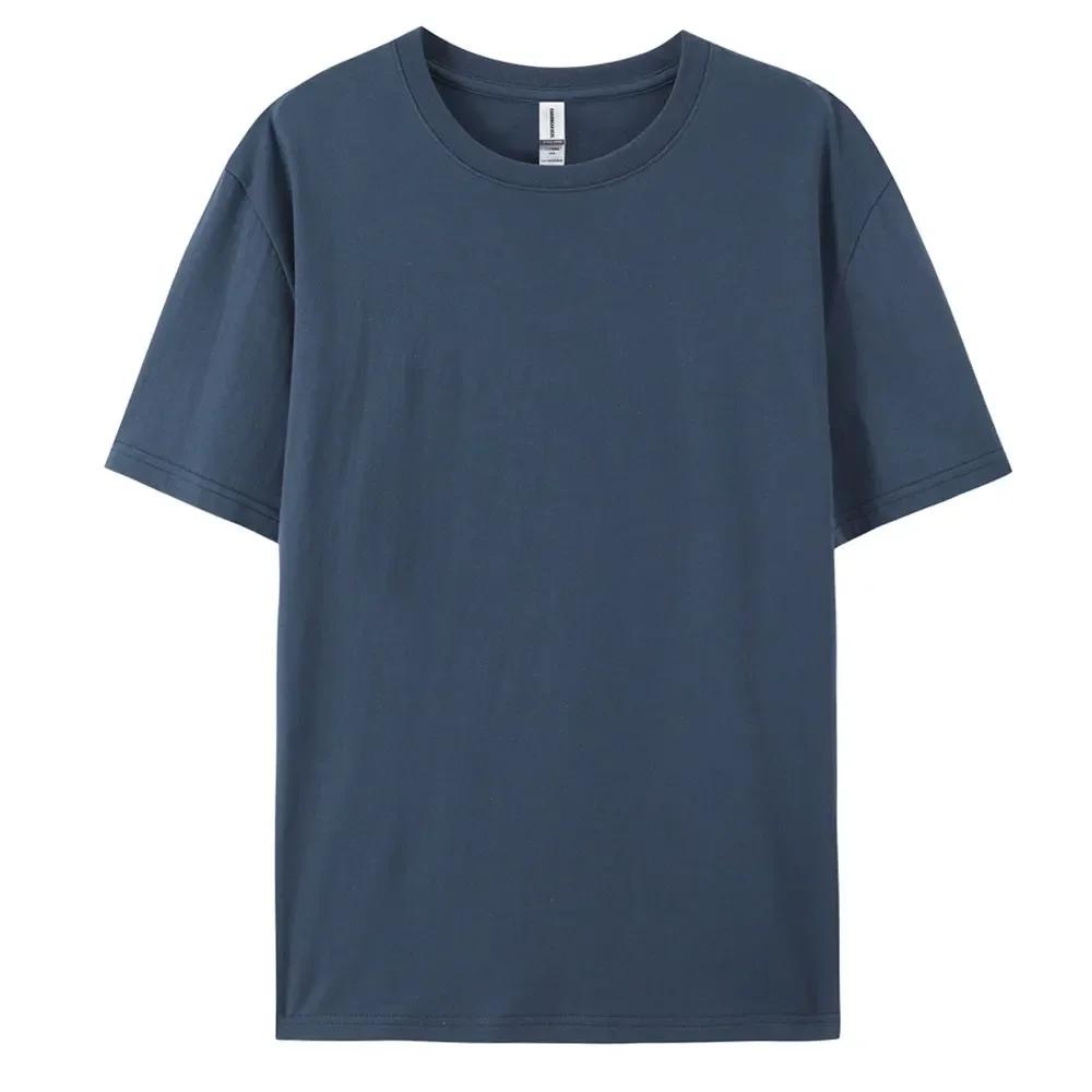 T-shirt décontracté à manches courtes pour hommes, 100% coton doux, avec motif de document solide