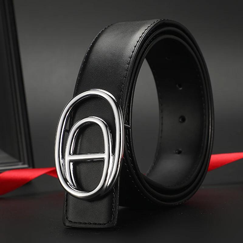 Ceinture de marque célèbre de 3.8cm de large pour hommes, ceintures en cuir véritable de luxe de hau