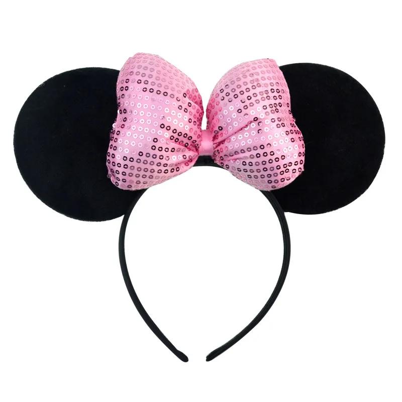 Bandeau souris oreilles de dessin animé, nœuds à paillettes, accessoires pour cheveux de fête Cospla