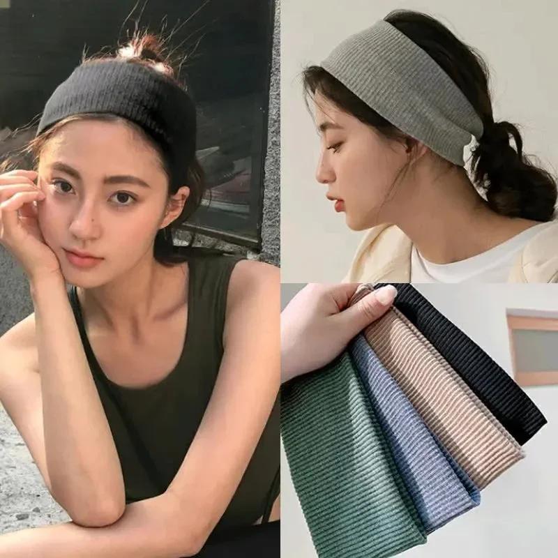 Sport cyclisme lavage visage bandeaux doux coréen coton tricoté bandeau pour femmes filles Bandanas 