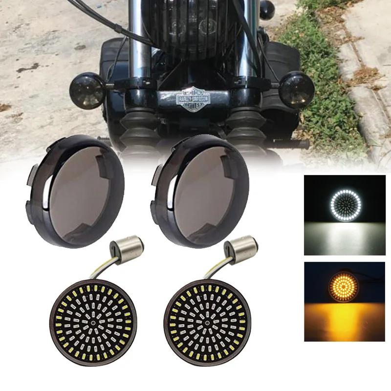 Kit d'ampoules LED pour clignotants avant et arrière, couvercle de lentille fumée, Harley Touring, o