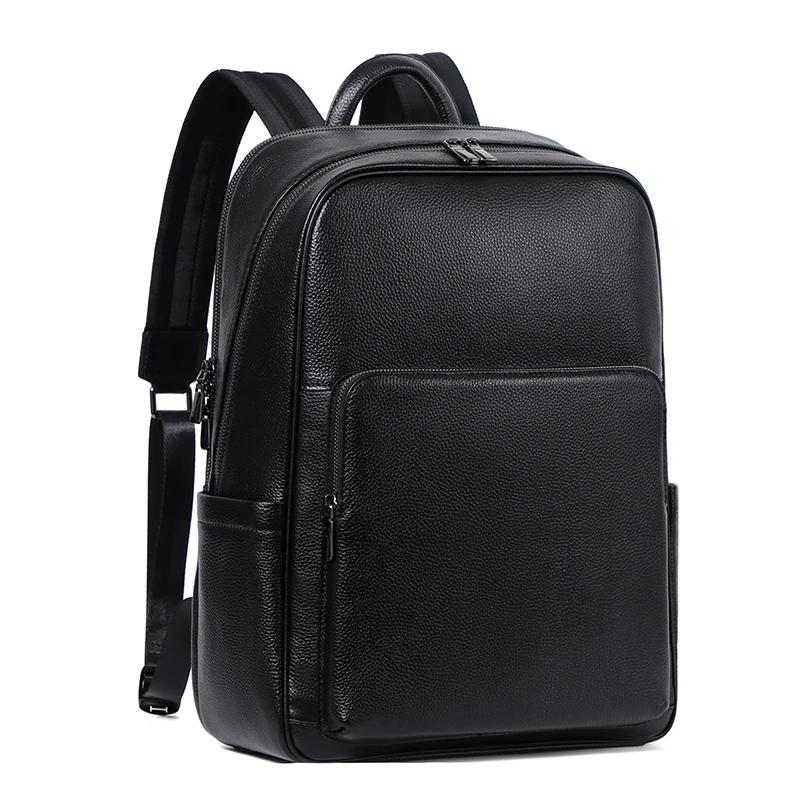 100% vache en cuir véritable hommes sacs à dos mode véritable cuir naturel étudiant sac à dos garçon