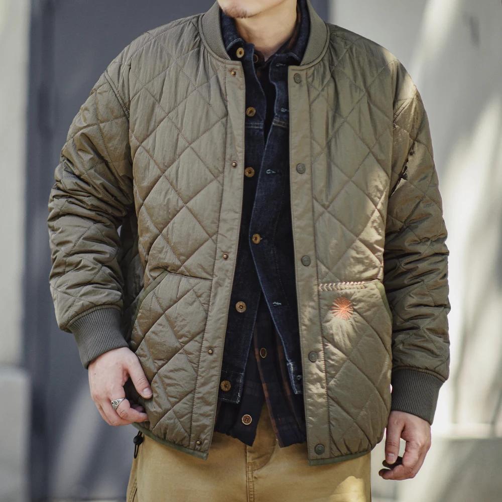 Maden Veste de baseball matelassée décontractée Manteau rembourré épais et chaud Vert Vêtements d'ex