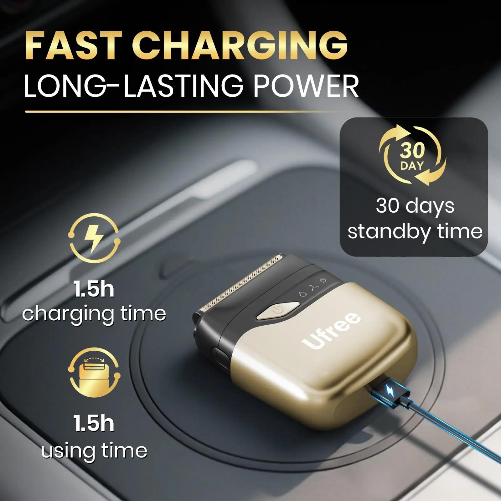 Ufree rasoir à feuille pour hommes, rasoir électrique amélioré, rasoir rechargeable pour hommes avec