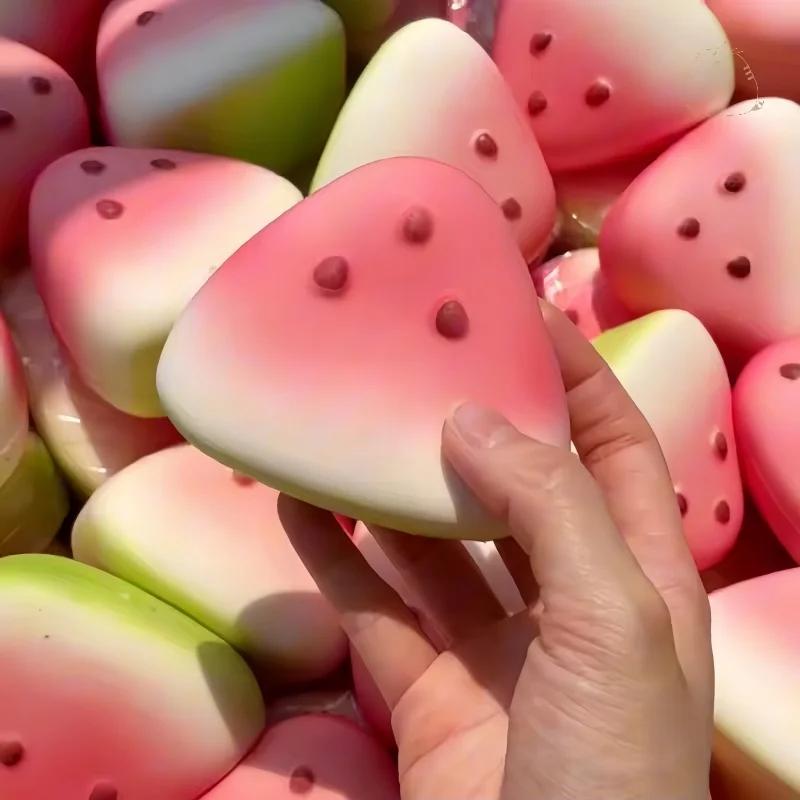 Jouet de décompression Squishy en pastèque, mignon, à rebond lent, Anti-Stress, fruits à montée lent