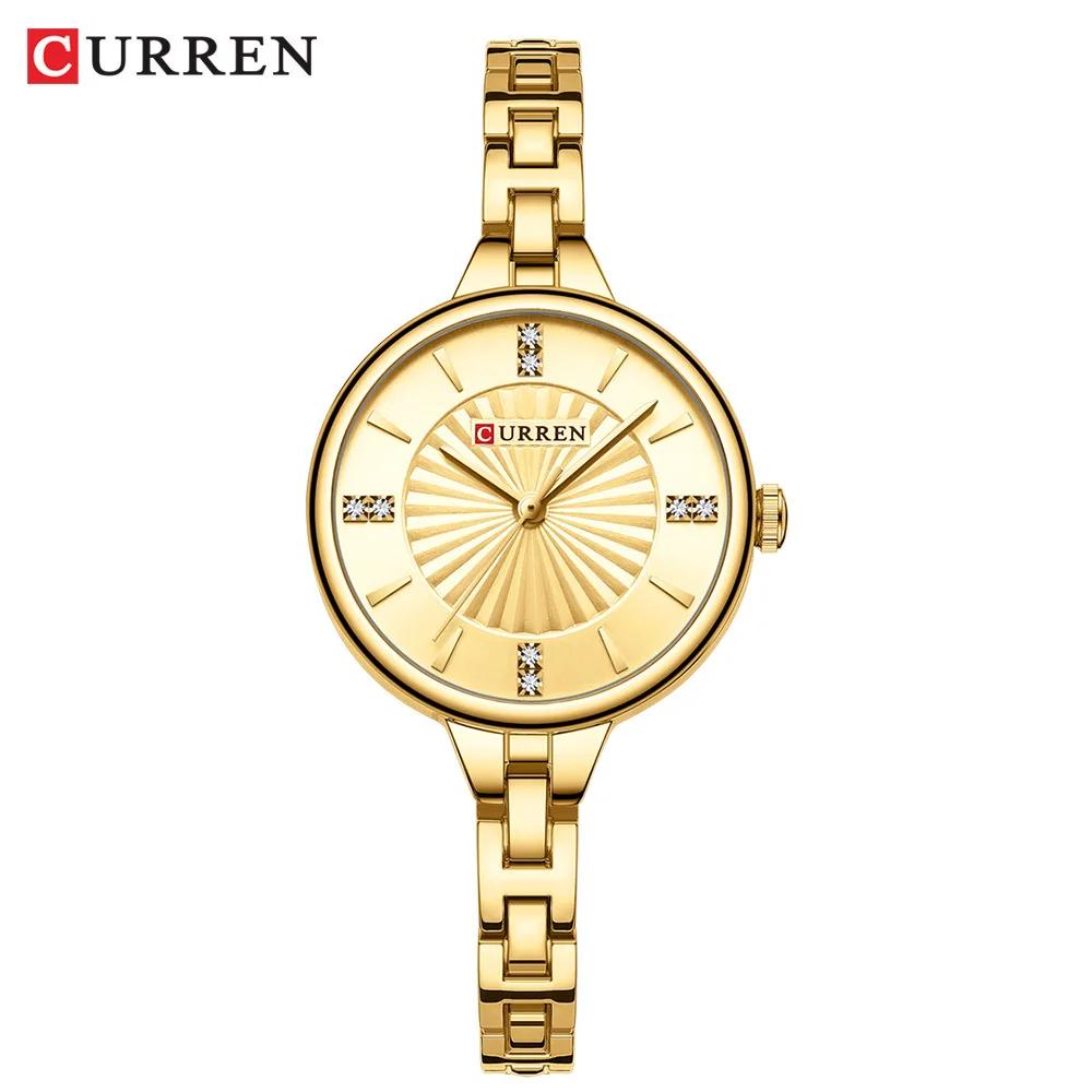 CURREN 9097 montre à Quartz pour femmes de marque supérieure mode décontractée or argent étanche bra