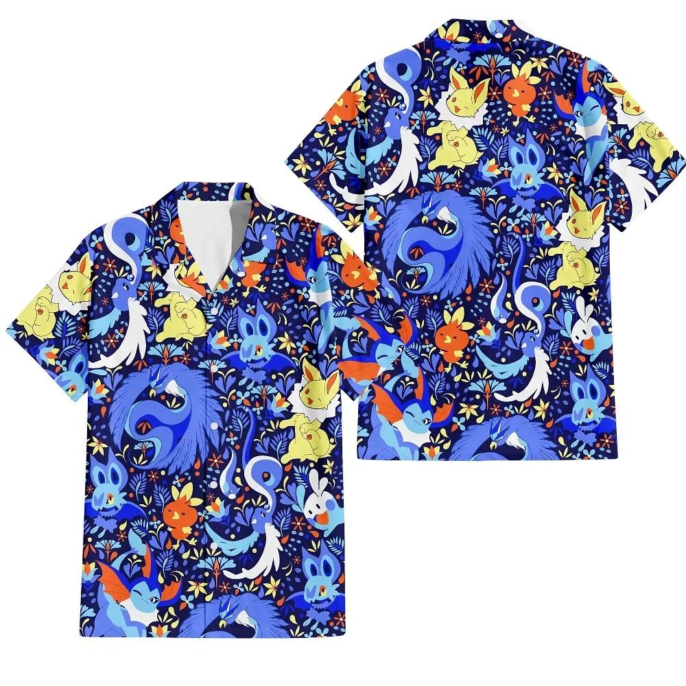 T-shirt hawaïen pour hommes 3D amusant dessin animé imprimé animal hommes été plage ample surdimensi