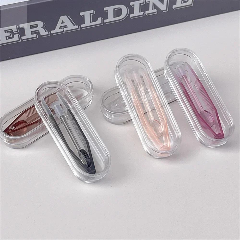 Pincettes pour lentilles de Contact, outils d'usure, transparentes, grandes et longues, ensemble de 
