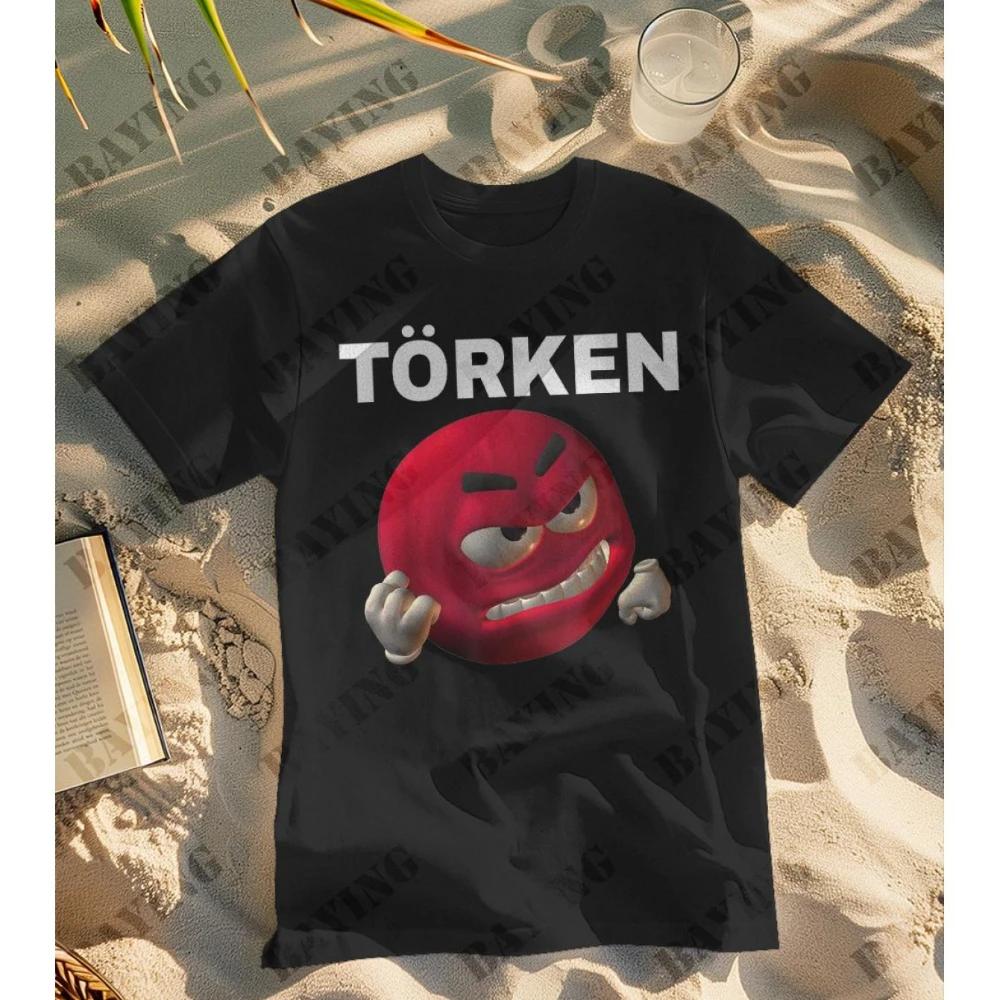 T-Shirt Meme turc pour hommes et femmes, avec police TORken audacieuse, Design visage rouge, chemise