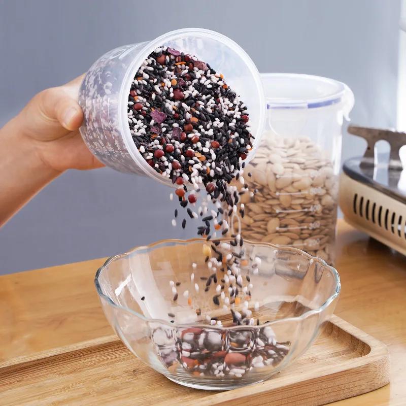 Boîte de rangement scellée transparente, 1 à 4 pièces, réservoir de stockage de céréales alimentaire