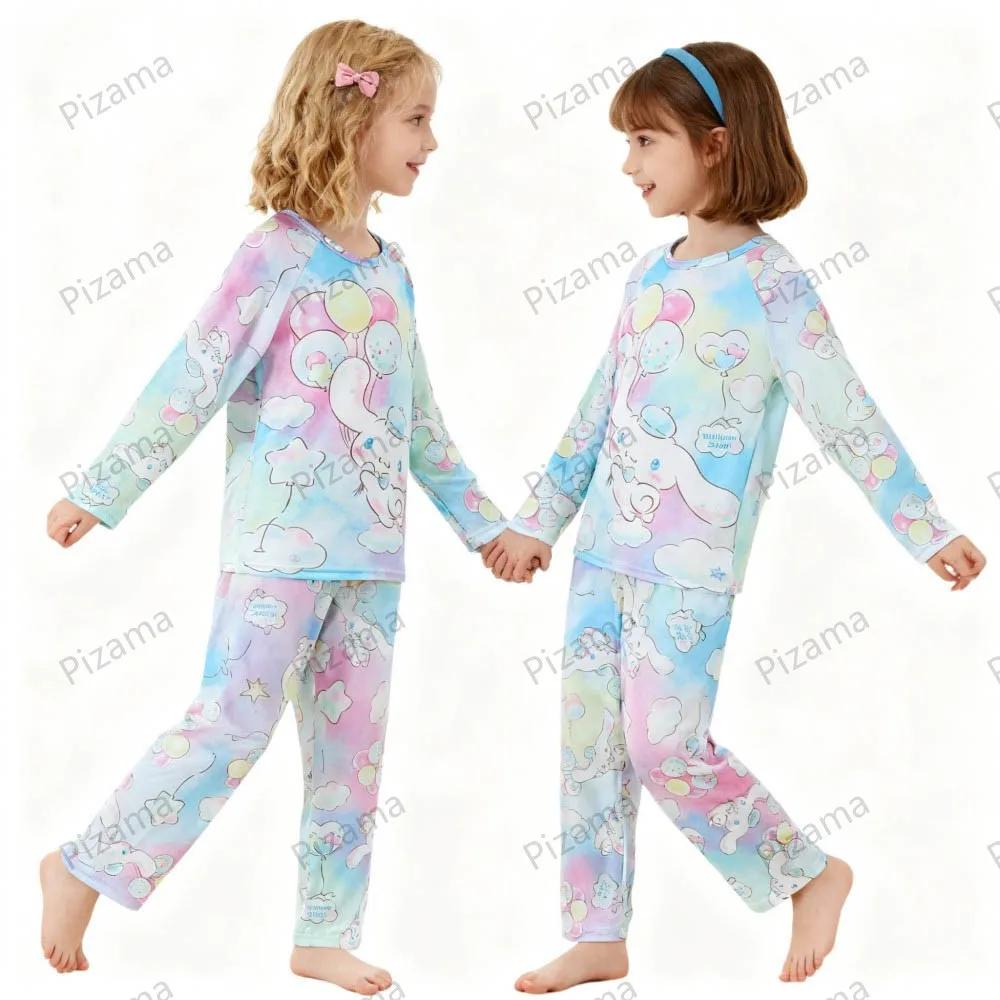 Ensembles de pyjamas pour filles Sanrio, manches longues, doux, pyjamas Hello Kitty, pyjamas pour en