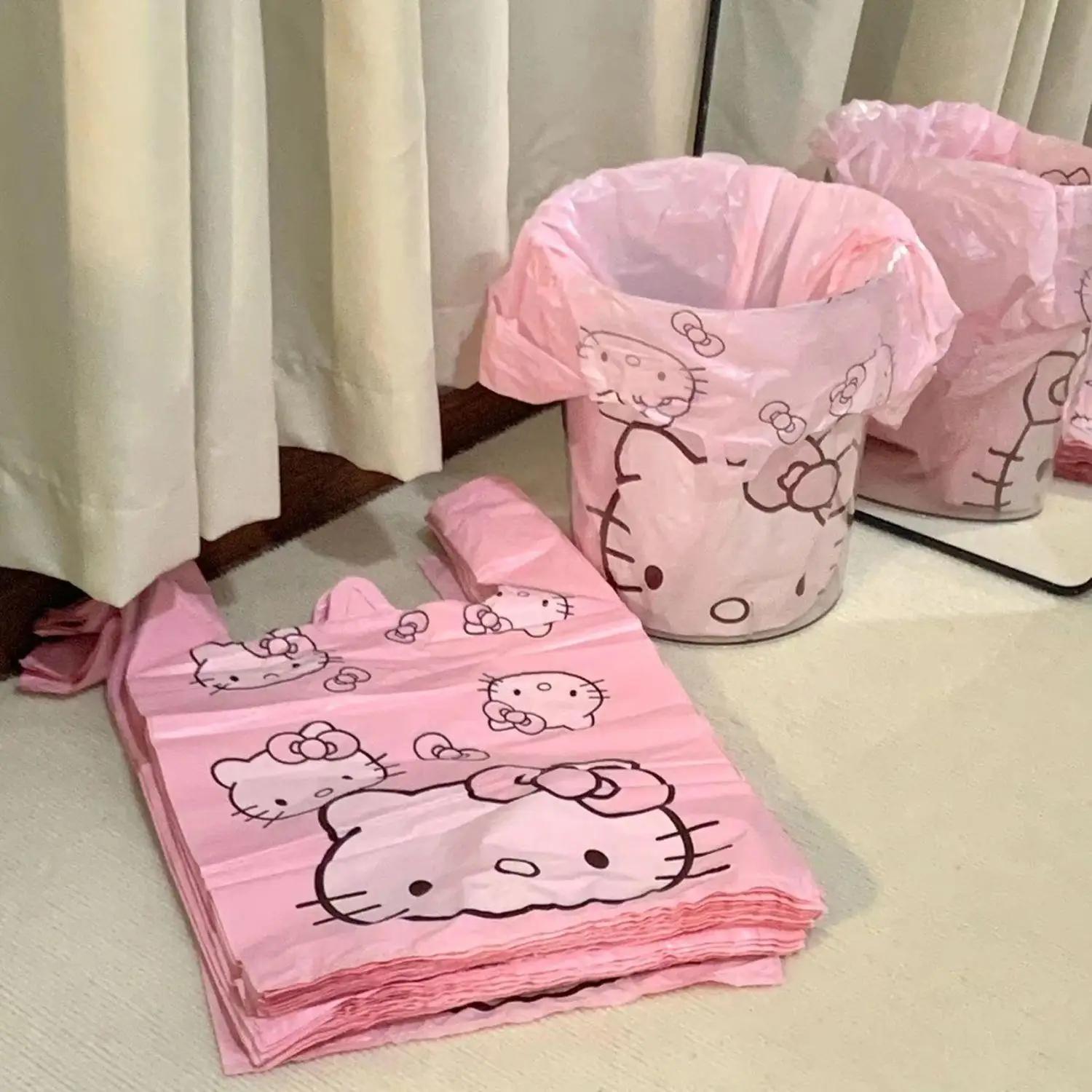 Sac de gilet sac en plastique sac fourre-tout rose sac de rangement sac poubelle ménage mignon dessi