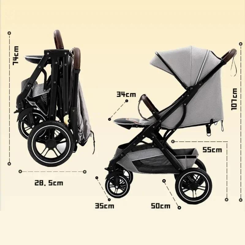 Poussette pour bébé, paysage élevé, portable, ultra-légère, poussette de voyage pour nouveau-né, pou