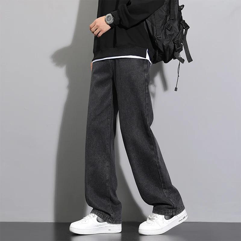 Nouveau Jean Long Décontracté Coréen pour Homme 2026 – Coupe Droite Classique en Denim, Jambes Large