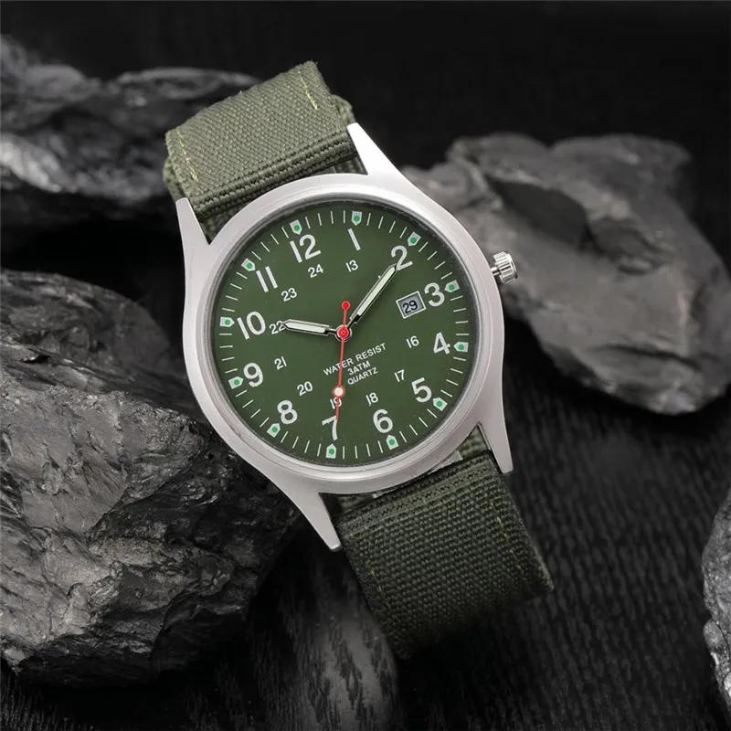 Garçons marque pas cher montres hommes mode décontracté bracelet en Nylon sport armée cadeaux Date Q