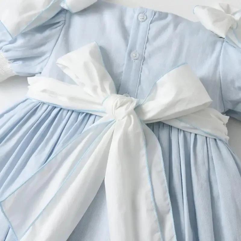 Enfant à volants espagnol bleu robe fête d'anniversaire bébé vêtements 18M-7Y bébé fille princesse c
