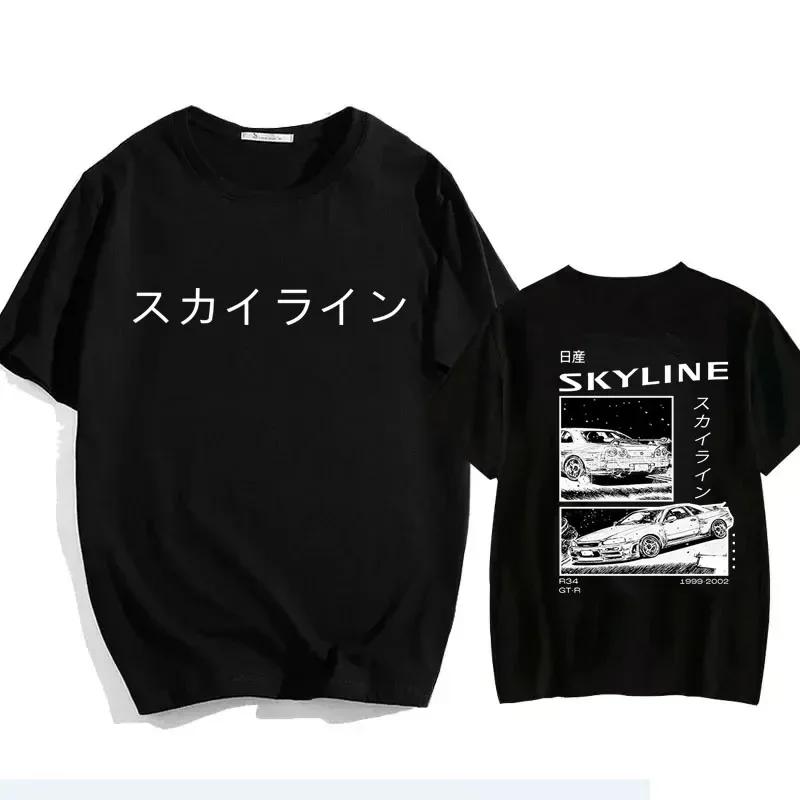 2024 mode coton T-Shirt dérive japon Anime AE86 Inifirst D été T-Shirt style décontracté R34 horizon