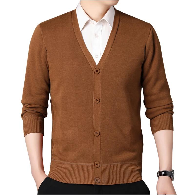 Hommes automne vêtements polaire Cardigan veste tricoté pull vêtements d'extérieur col en v mode Car