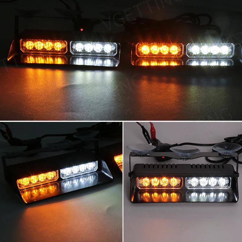 Lumières stroboscopiques LED 2 en 1 pour voiture, Flash d'urgence, lampe d'avertissement, barre de p
