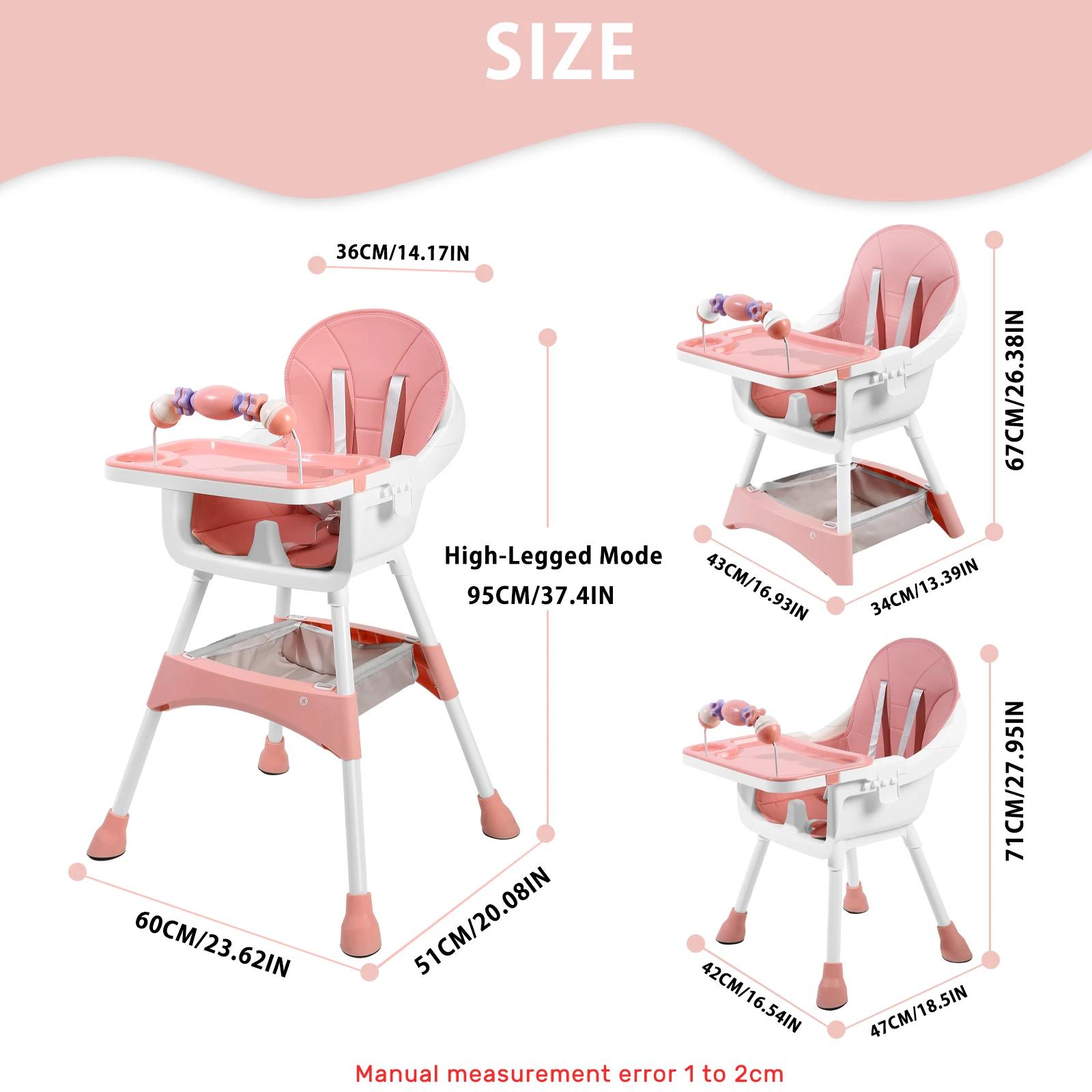 Chaise haute pour bébé à hauteur réglable, chaise haute/basse convertible avec plateau amovible, cei