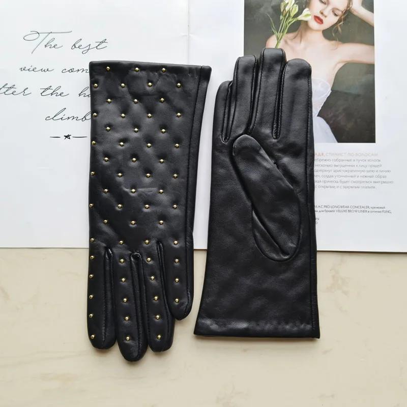 Nouveaux gants d'hiver en peau de mouton pour femmes avec écran tactile et gants en cuir véritable d