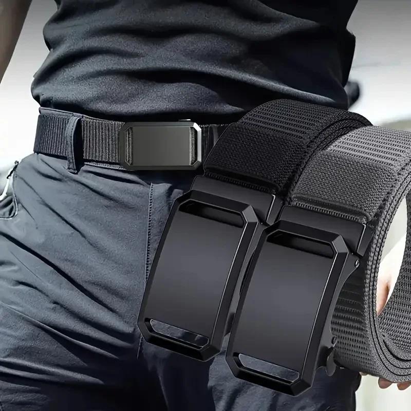 Nouvelle ceinture à boucle automatique, vêtements de travail tactiques en toile, pantalons d'entraîn