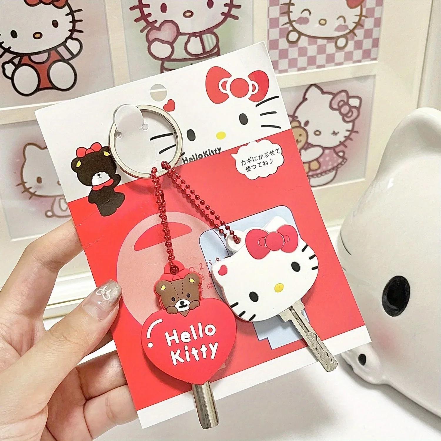 Kawaii Sanrio Hello Kitty Silicone clé Anti-poussière housse de protection dessin animé ma mélodie P