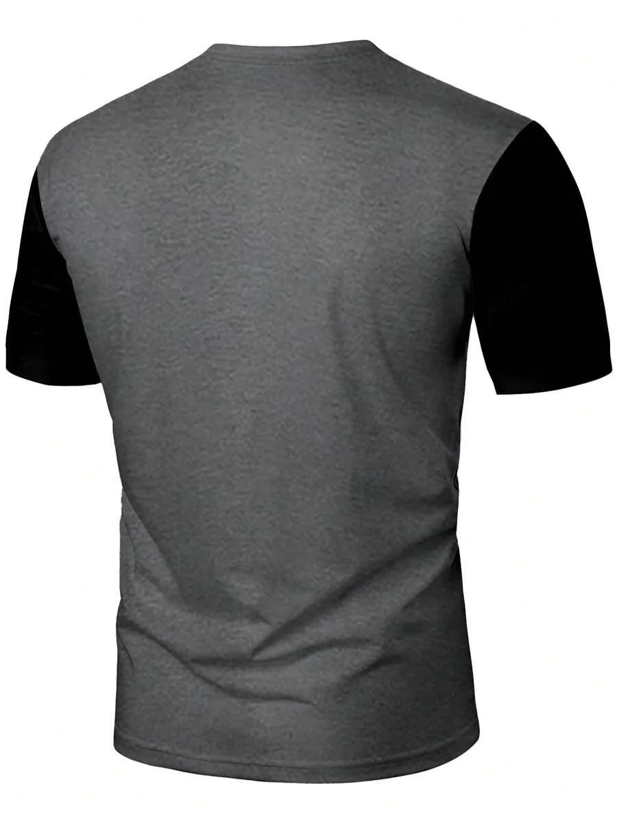 Un T-shirt à manches courtes imprimé à motif personnalisé pour hommes pour un vêtement d'été confort
