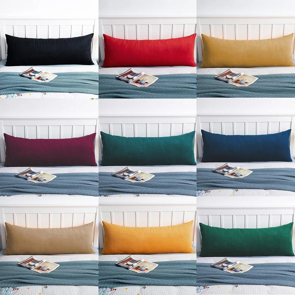 Housse de coussin en velours douillet 50x70 50x100, double coussin lombaire de luxe, housse décorati