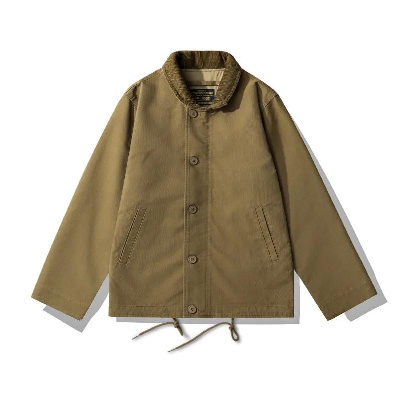 JUNGLE CROSS 11.5oz OKONKWO Veste De Pont N-1 Marine Veste Col Montant Manteau Amekaji 100% Coton Au
