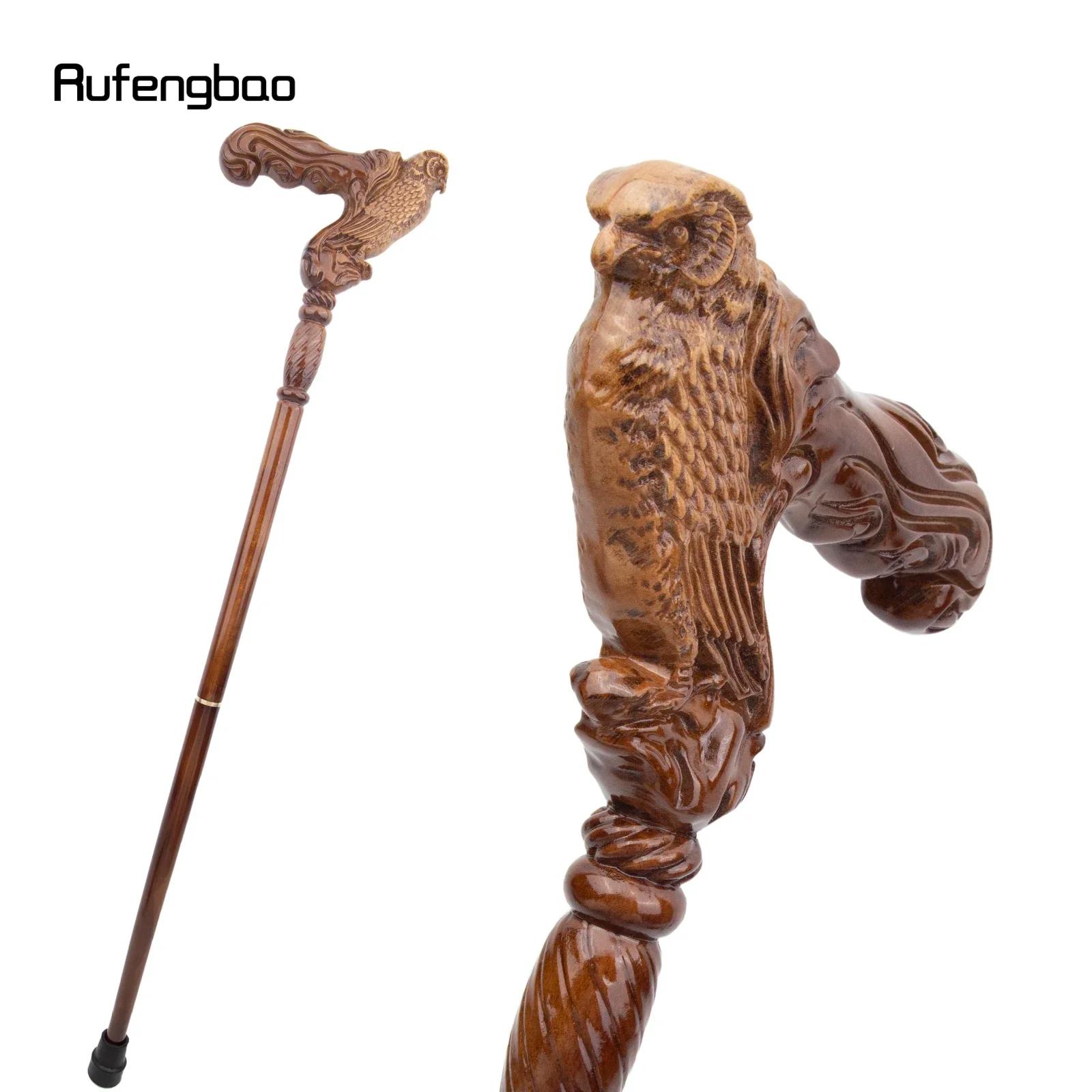 Bâton de mode en bois d'aigle hibou marron, canne décorative de fête de Vampire, baguette de maace, 