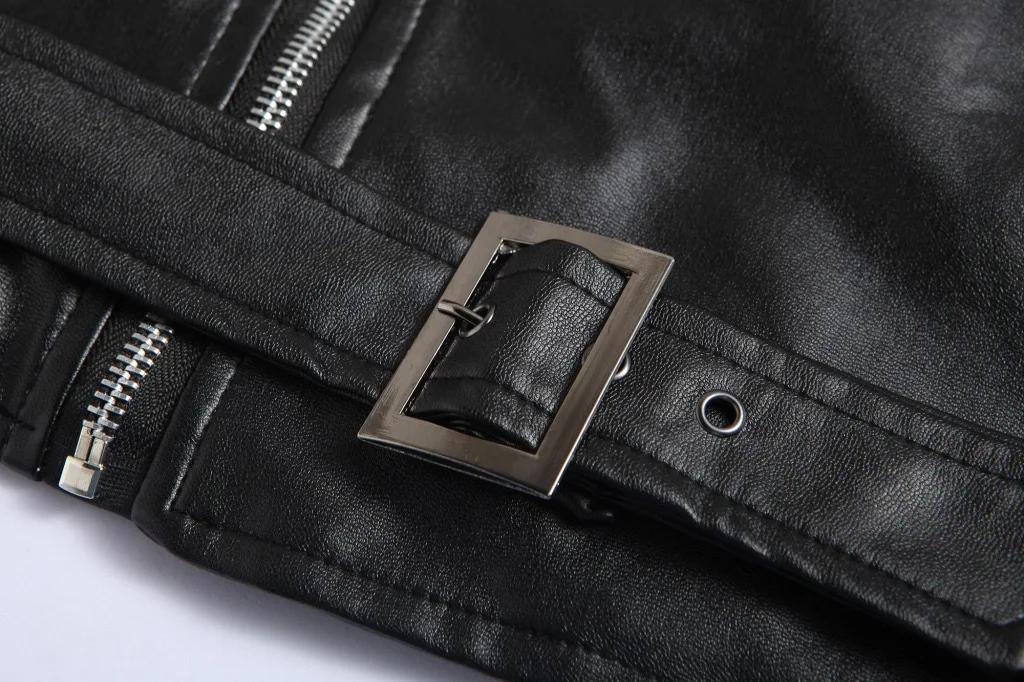 Veste de moto en cuir PU pour hommes, manteau Slim Fit, mode