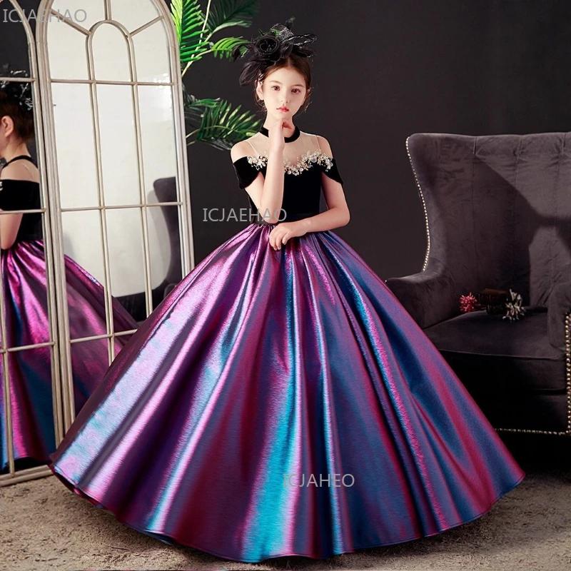 Nouvelle Robe de Soirée Élégante Noire pour Filles, Tenue de Cérémonie pour Enfants, Robe de Princes