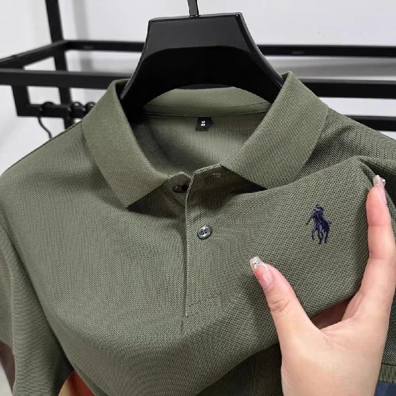 100% pur coton à la mode personnalisé hommes classique poney brodé confortable polo été nouveau déco