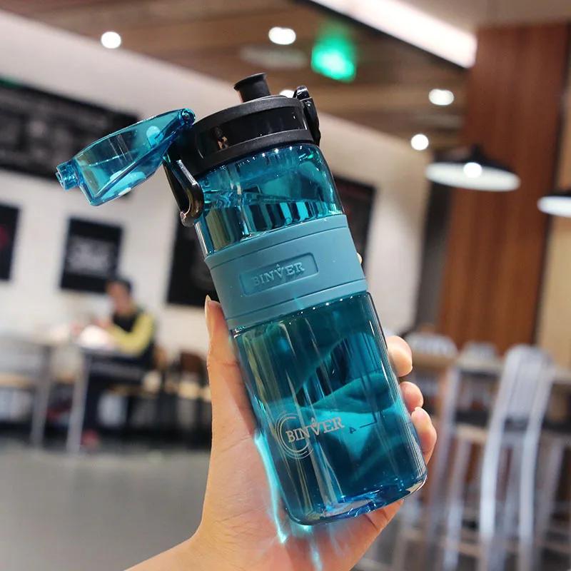 Bouteille d'eau de sport de 500ml, tasse en plastique Portable anti-fuite, verres avec filtre à thé,