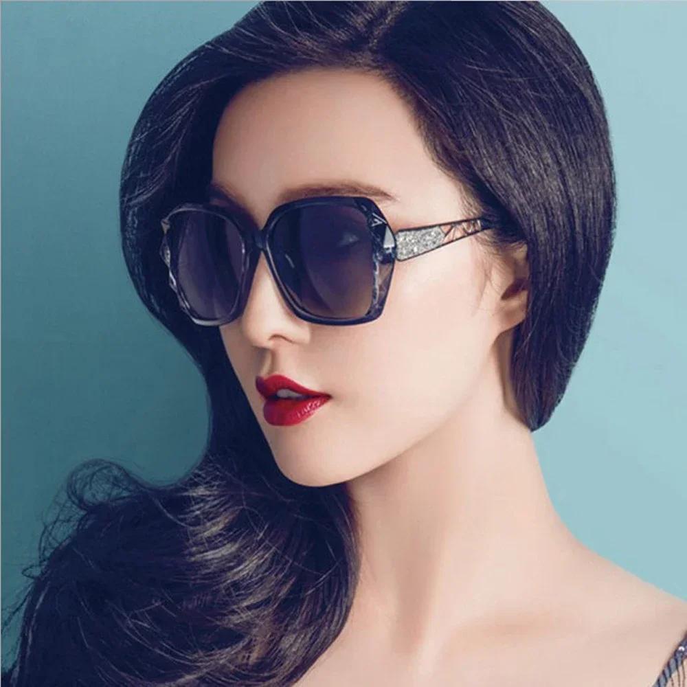 Mode grandes lunettes de soleil violettes femmes marque de luxe lunettes de soleil carrées femme mir