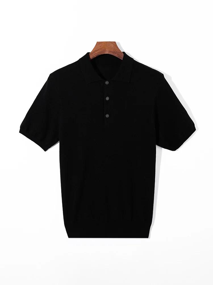 Pull Mérinos à Manches Courtes et Col Polo pour Homme, Vêtement Triblockchain, Ample, Grande Taille,
