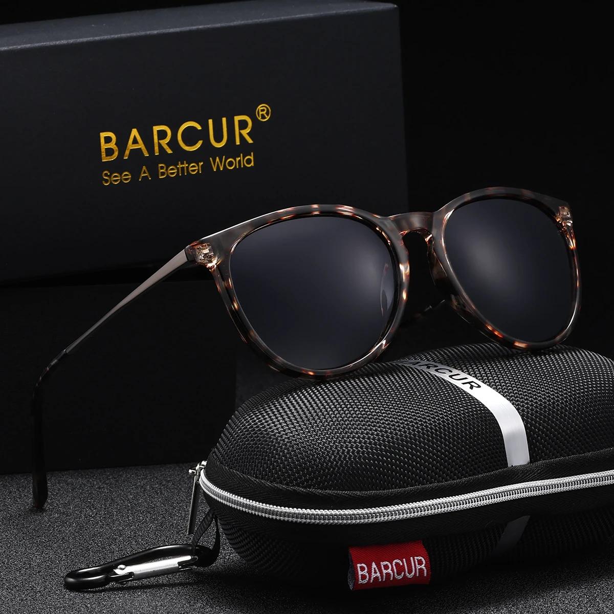 BARCUR-Lunettes de soleil polarisées pour femmes, design de marque, à la mode, monture en plastique 