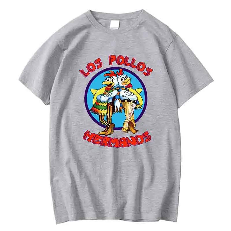 LOS POLLOS Hermanos T-Shirt imprimé drôle hommes mode décontracté manches courtes été coton respiran