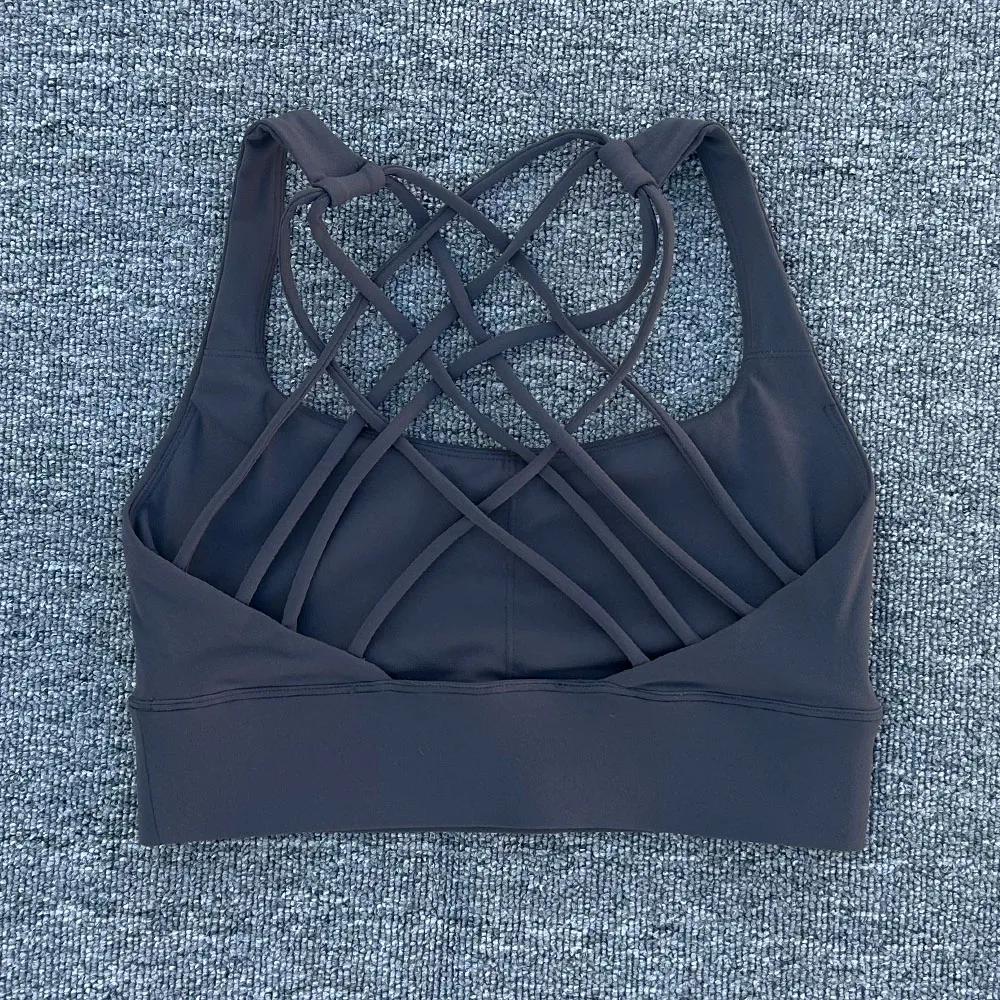 Soutien-gorge de Sport Anti-transpiration pour femmes, haut de Yoga, antichoc, haut court, dos crois