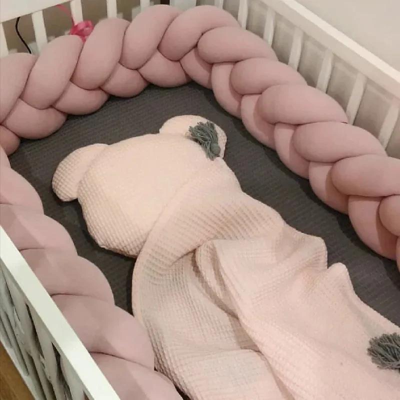 Pare-chocs tressé à nœud 1M/2M/3M/4M, protection de lit pour bébé, oreiller en peluche, coussin de b