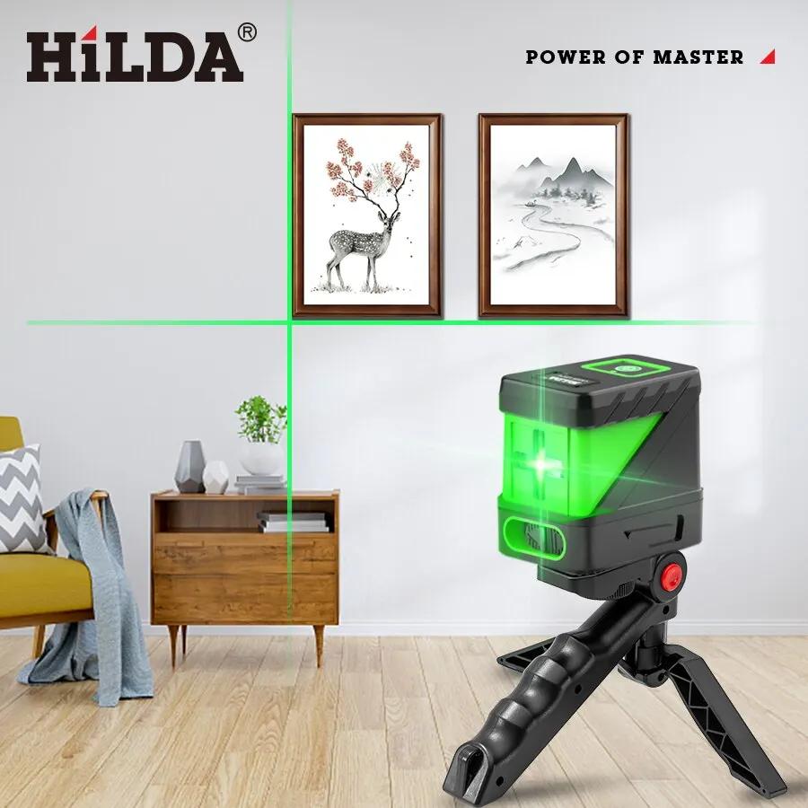 HILDA 2 Lignes Niveau Laser Auto Nivellement Vert Poutres Laser Horizontal Ligne Croisée Verticale M
