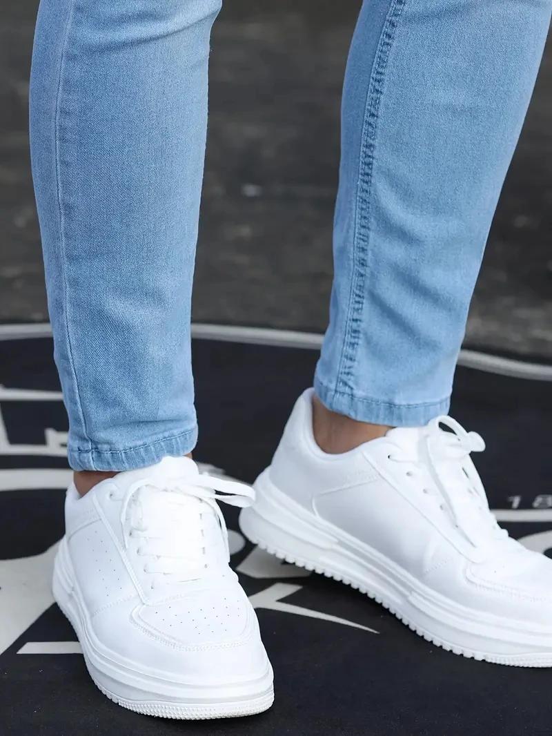 Homme pantalon rétro lavage fermeture éclair Stretch jean décontracté coupe ajustée pantalon mâle gr