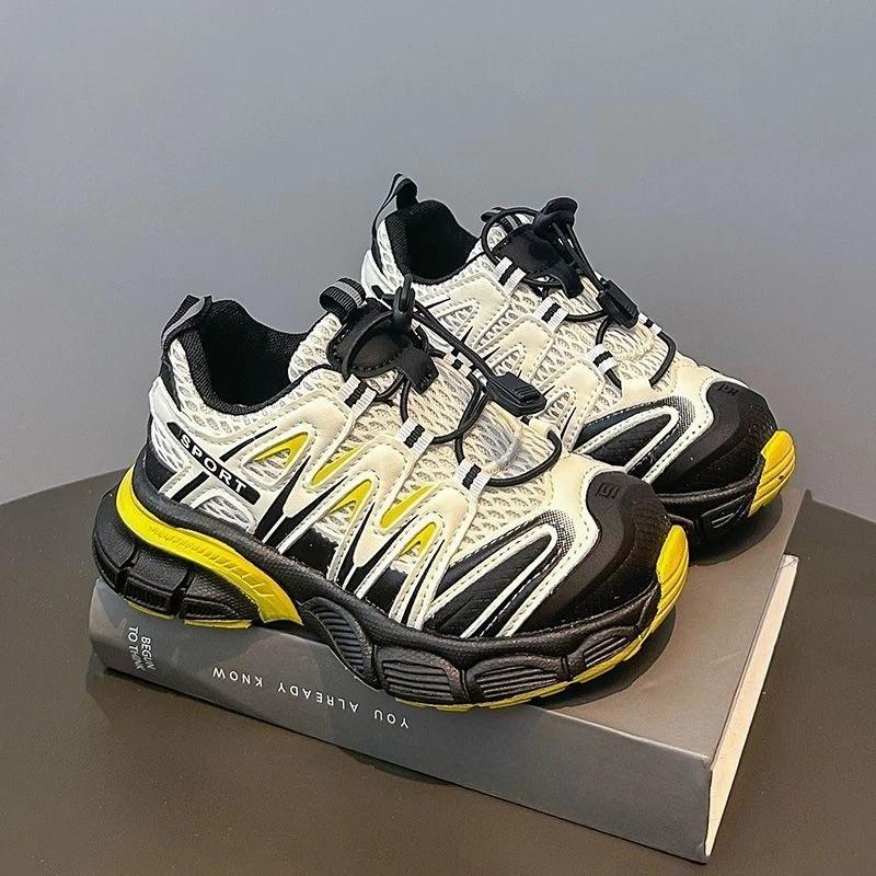 Enfants filles grosses baskets maille chaussures décontractées respirantes automne hiver nouveau à l