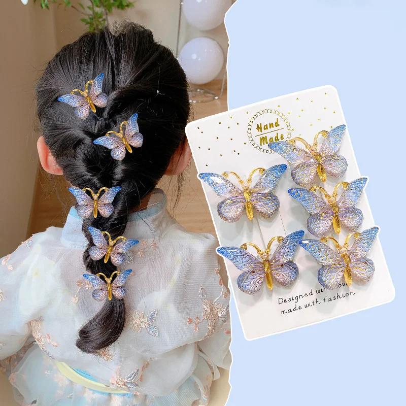 Épingles à cheveux pour bébé, 5 pièces, mignon, doux, stéréoscopique, dégradé de couleur, pinces à c