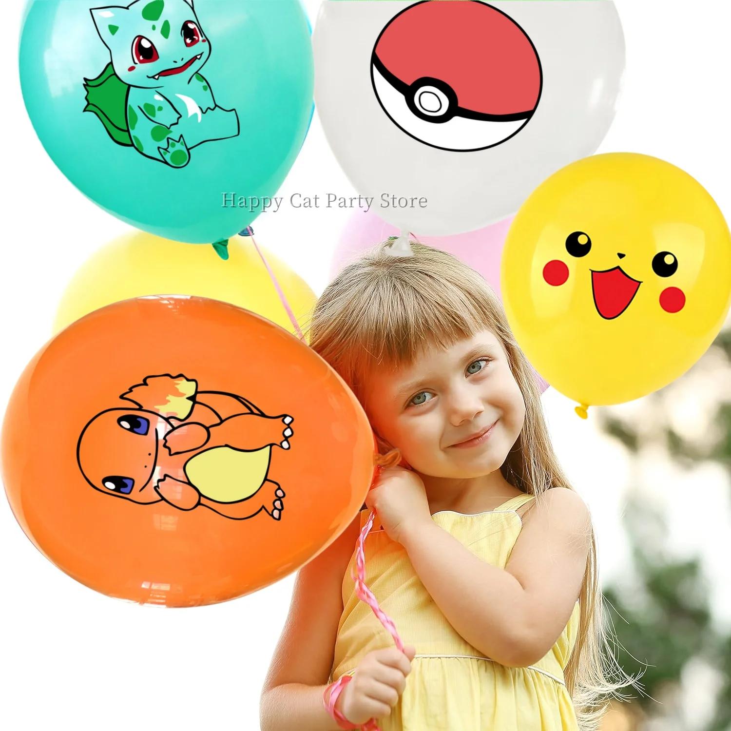 Ballons Pokemon en Latex, décor de fête d'anniversaire, ballon Pikachu de dessin animé, ballons pour