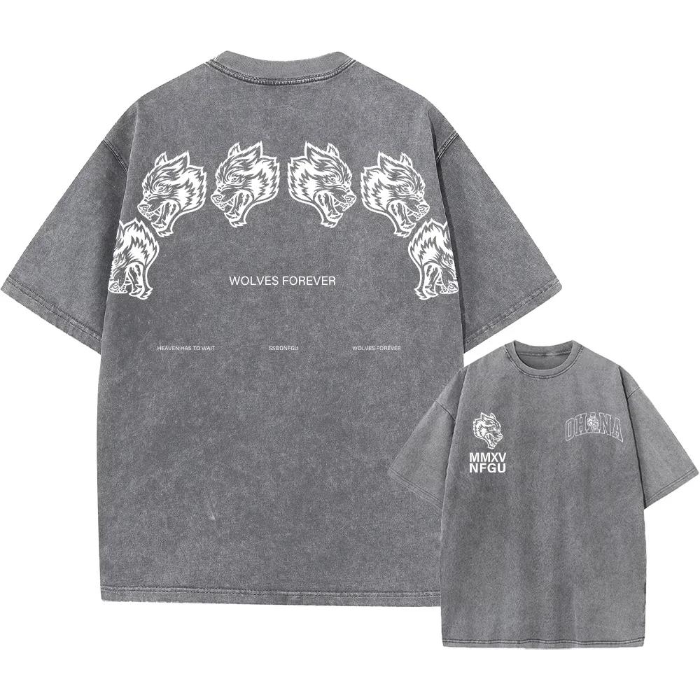 Hommes Harajuku décontracté coton à manches courtes lavé T-Shirt Vintage imprimé rue Hip Hop rétro P