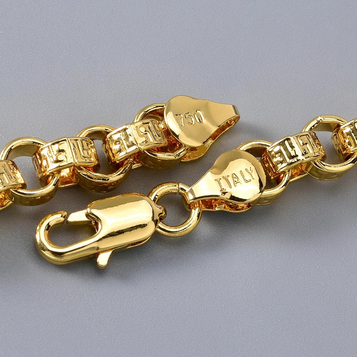 Bracelet plaqué or 18 carats Italie 750 Bracelet en forme tressée en cuivre Hip-Hop Quotidien Hommes